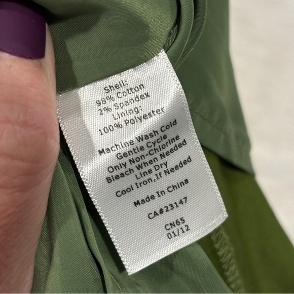 Talbots Kelly Olive Green front slit Business Skirt Woman’s Size OP - Picture 9 of 11